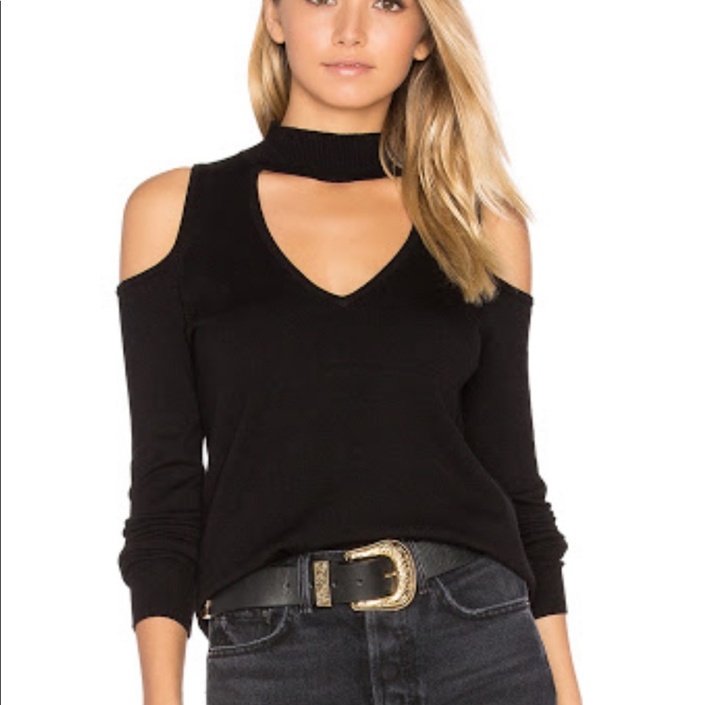 Central Park West Cold Shoulder Turtleneck Sweater